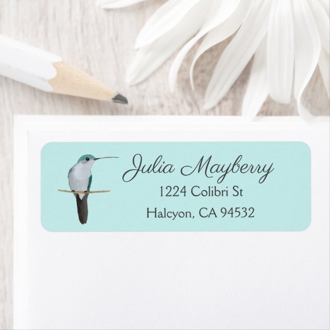 Hummingfågel Returadress Etikett (Insitu)