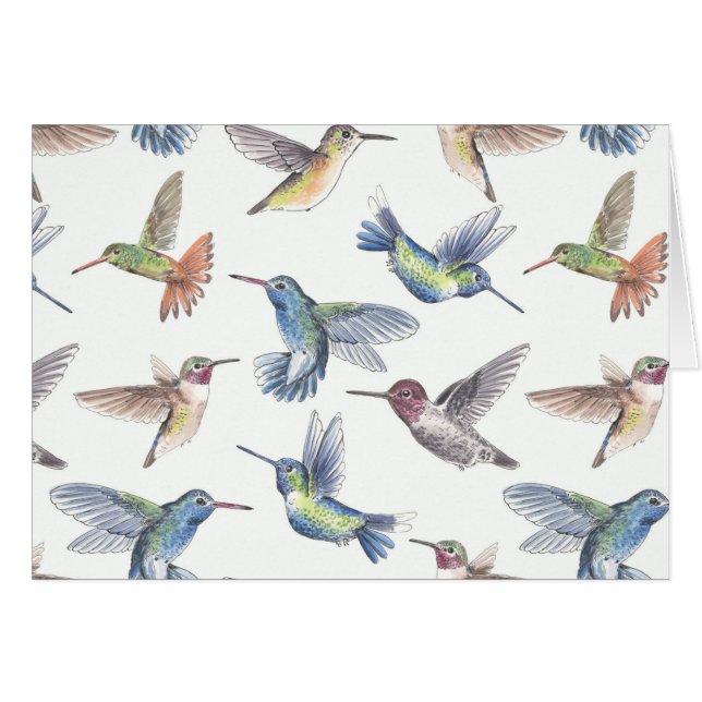 Hummingfåglar Hälsningskort (Framsidan Horizontal)