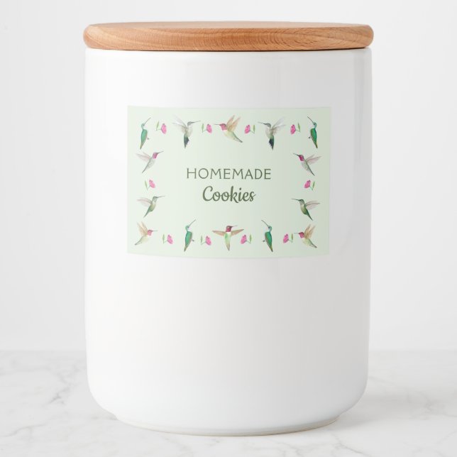 Hummingfåglar Mat Etiketter (Framsida)
