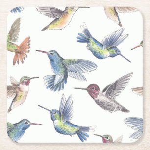 Hummingfåglar Underlägg Papper Kvadrat