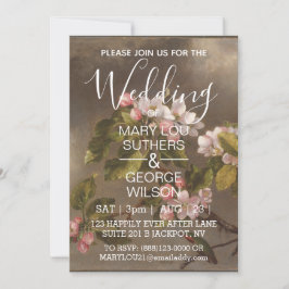 Hummning av fågel och äpple Blommar Bröllop Inbjudningar