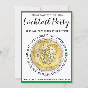 Hummus Chickpeas Mediterranean Food Cocktail Party Inbjudningar