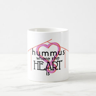 Hummus där hjärtat är Roligt Typografi Kaffemugg