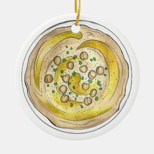 Hummus Houmous Mediterranean Mitten Östra Food Julgransprydnad Keramik