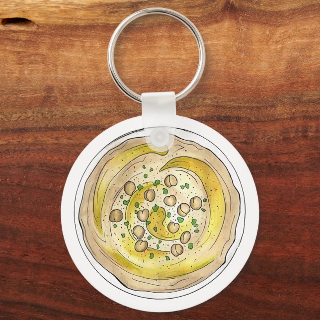 Hummus Houmous Mediterranean Mitten Östra Food Nyckelring (Framsida)