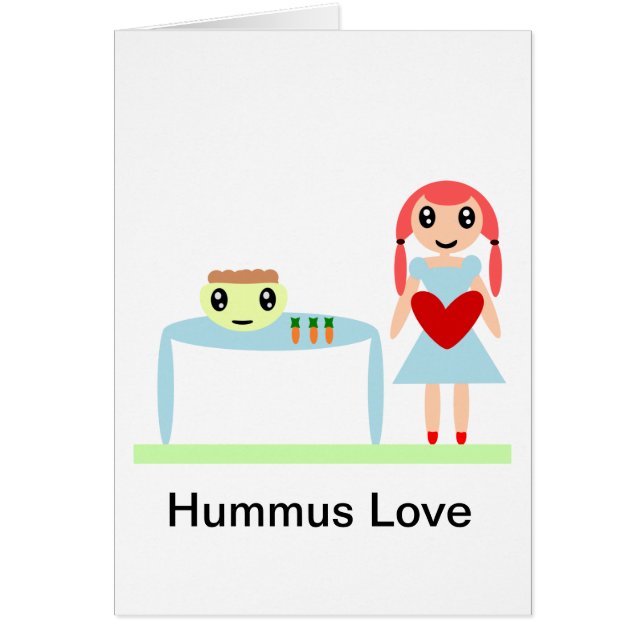 Hummus Kärlek ’I kärlek hummus’ Hälsningskort (Framsidan)