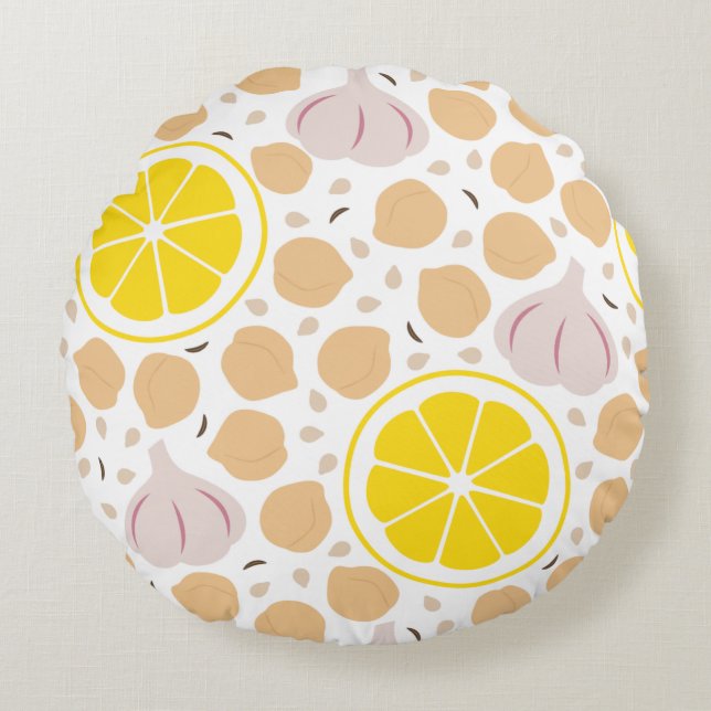 Hummus Round Pillow Rund Kudde (Framsidan)