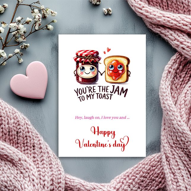 Humor Alla hjärtans dag-kort med roliga fruktkarak Julkort (Humor Valentine Card with Silly Fruit Characters)