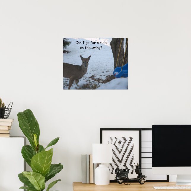 Humor Baby Buck Snö Blå babysving Poster (Hemmakontoret)
