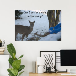 Humor Baby Buck Snö Blue Baby Swing Poster