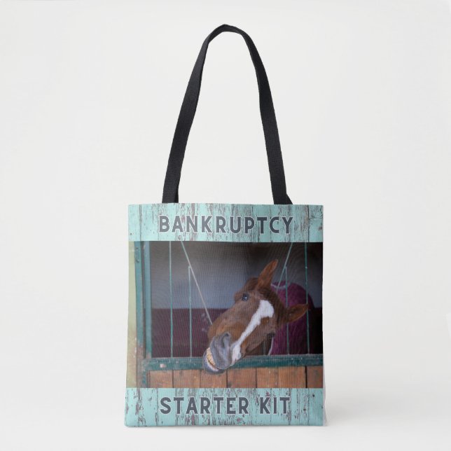 Humor: Bankruptcy Starter Kit Tote Bag Tygkasse (Framsida)