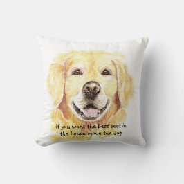 Humor Bästa platsen i huset Hund Husdjur Djur Kudde