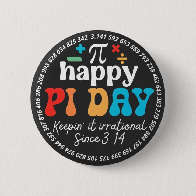 Humor Be Irrationell Fira Pi Symbol Matematik Knapp (Framsida)