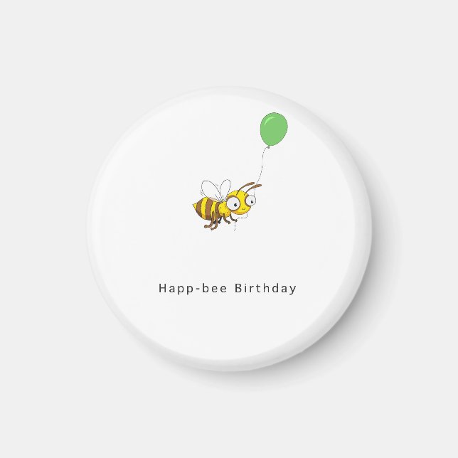 Humör-bee födelsedag. Födelsedagspresent Magnet (Framsidan)