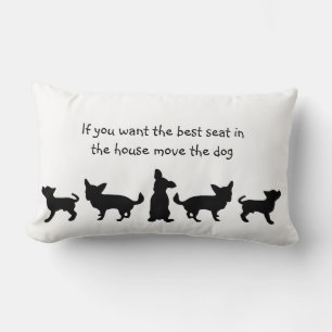 Humor Best Seat in house Hund Pet Animal Lumbarkudde