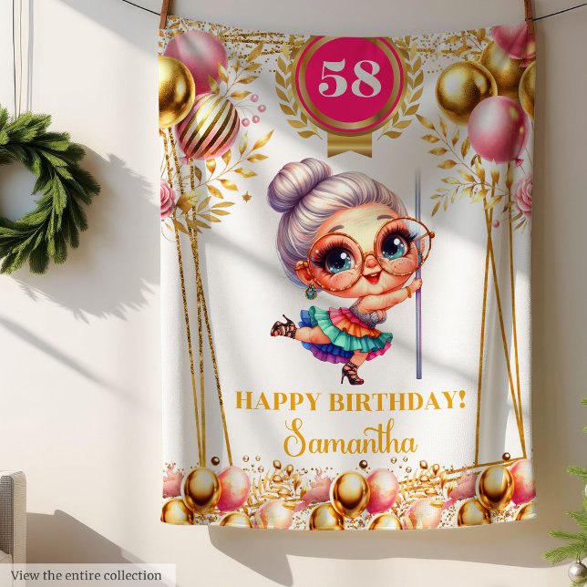 Humor Blanket för farmor med eget namn Fleecefilt (Humor Blanket for Grandma Custom Name)