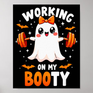 Humor Boo Tränar Min Rumpa Gym Fitness Halloween Poster
