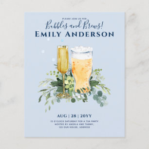 Humor Bubbles in Brews Beer Champers Möhippa Flygblad