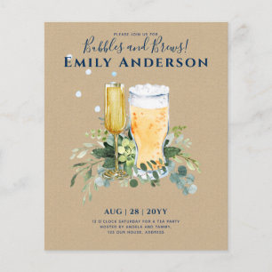 Humor Bubbles in Brews Beer Champers Möhippa Flygblad