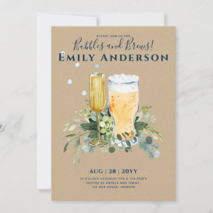 Humor Bubbles in Brews Beer Champers Möhippa Inbjudningar