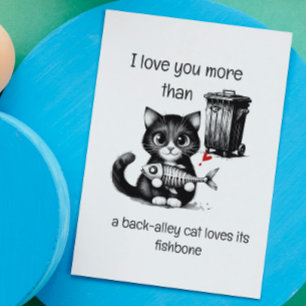 Humor citat flimrerar Cute Cat Funny Valentines da Kort