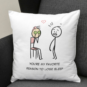 Humor citat Stickman Falise Funny Valentines day Kudde