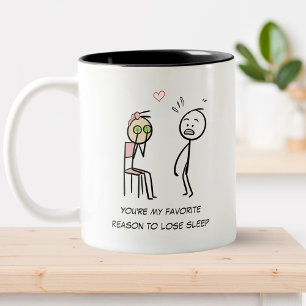 Humor Citote Frasfunny Valentines day Stickman Två-Tonad Mugg
