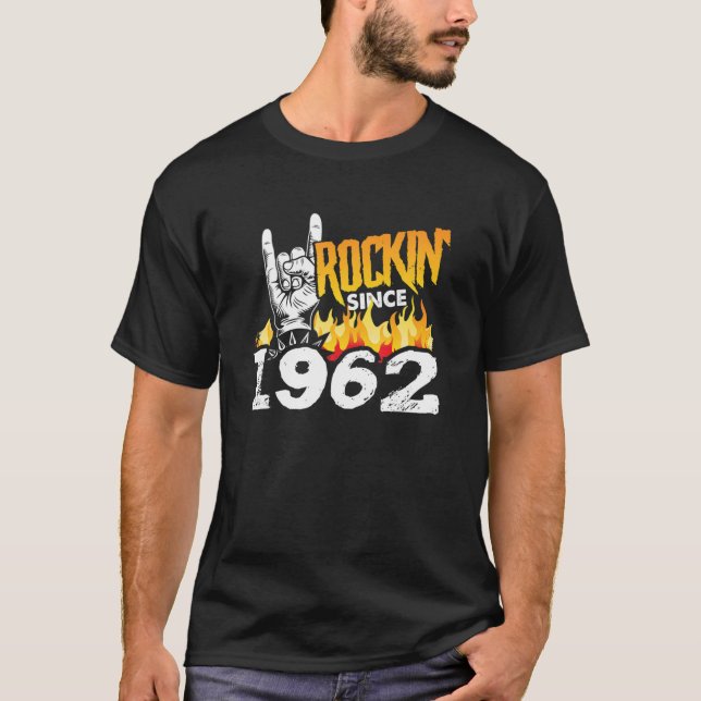 Humor Coola Rockin från födelsedag sedan 1962 60:e T Shirt (Framsida)