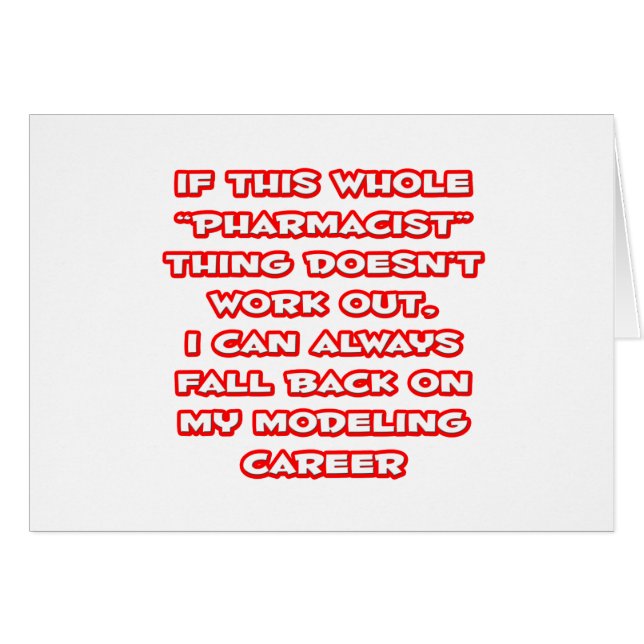 Humor, farmaceut ... Modelleringskort Hälsningskort (Framsidan Horizontal)