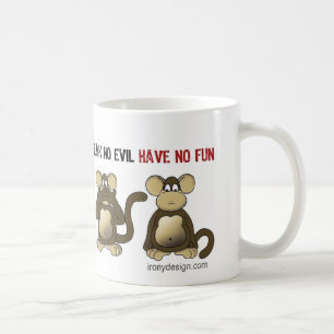 Humor för 4 klok apor kaffemugg