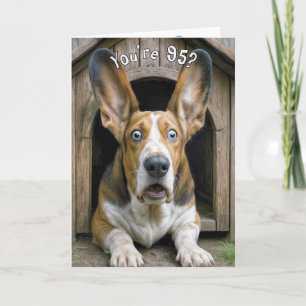 Humor för 95-årsdag med Basset Hound Kort