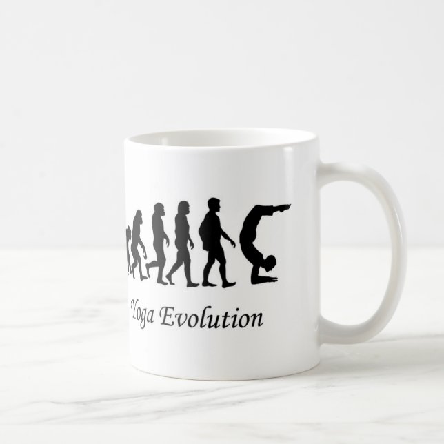 Humor för evolution för Yogamugg"Yoga" Kaffemugg (Höger)