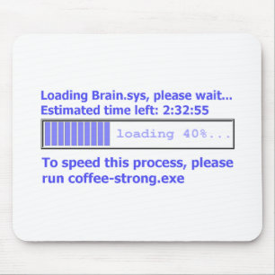 Humor för Geek för kaffe för hjärnframstegpub Musmatta