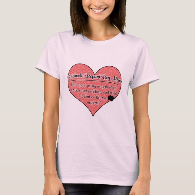 Humor för hund för tass avtryck för blandningar tee shirt (Framsida)