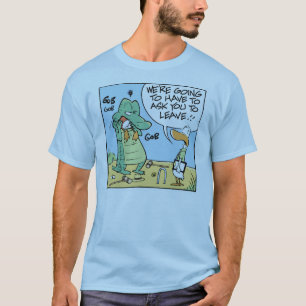 Humor för krokodilCroquettecknad Tee Shirt