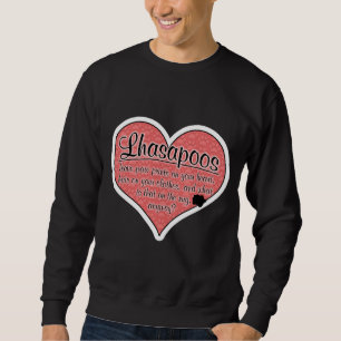 Humor för Lhasapoo tass avtryckhund Långärmad Tröja
