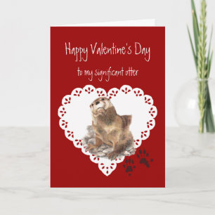Humor för viktig utter för valentines djur helgkort