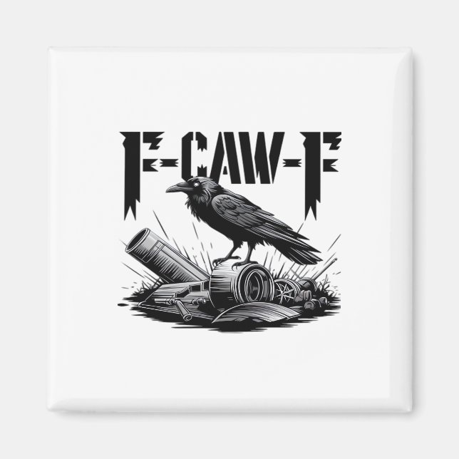 Humor Funny F Caw F Gothic Crow Aesthetic Magnet (Framsidan)