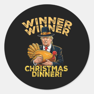 Humor Funny Trump Vinnare Vinnare Juldag X Runt Klistermärke
