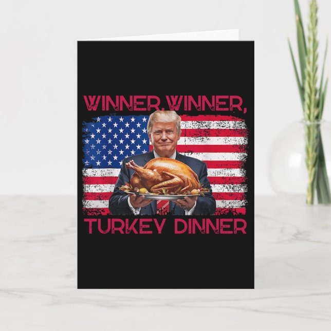 Humor Funny Trump Winner Winner Turkey Dinner Than Kort (Framsida)