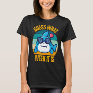 Humor gissa vilken vecka det är lustigt, Shark Man T Shirt