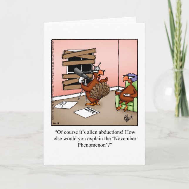 Humor-hälsningskort för Superskoj Thanksgiving Helgkort (Framsida)