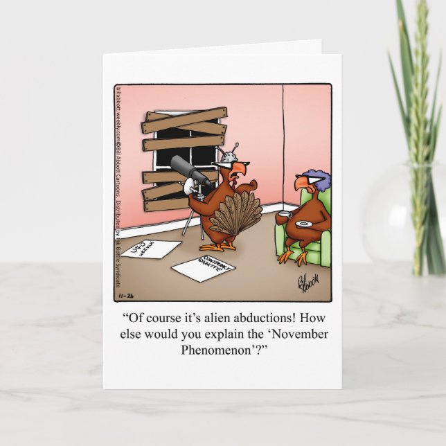 Humor-hälsningskort i Thanksgiving Helgkort (Framsida)