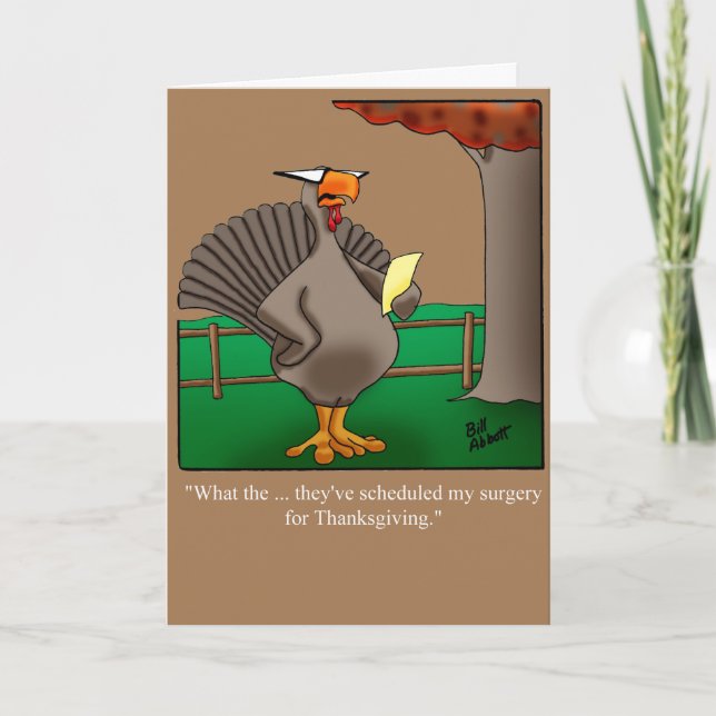 Humor-hälsningskort i Thanksgiving Kort (Framsida)