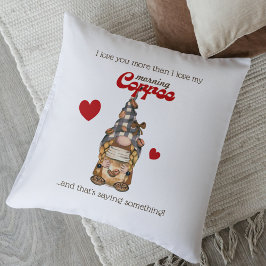 Humor-kaffecitat Gnome Funny Valentines day Gift Kudde