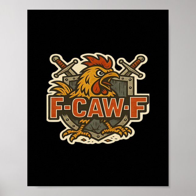 Humor Kråka Roligt Gotisk F-Caw-F Poster (Framsidan)