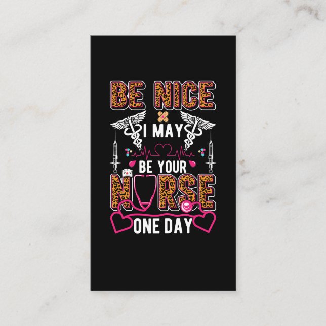 Humor Leopard Skriv ut sjuksköterska på sjuksköter Visitkort (Framsida)