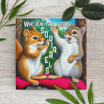 Humor | Lustigt konstgjord Cute Fridge Magnet<br><div class="desc">Roligtens kylskåp. Vem gör springa världen av verkligen? Squirrels. Två söta hårigets vänner adorn den här ekorrekonsmagneten. Gjutna gåvor till alla ekorreentusiaster.</div>