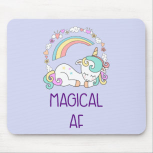 Humor - Magic AF. Unicorn, Rainbow & Cute Saker Musmatta
