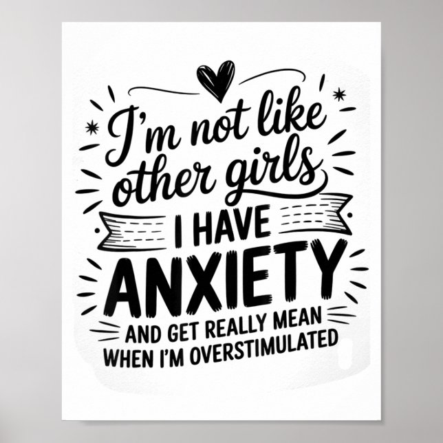 Humor om ångest för kvinnor med overstimulering poster (Framsidan)